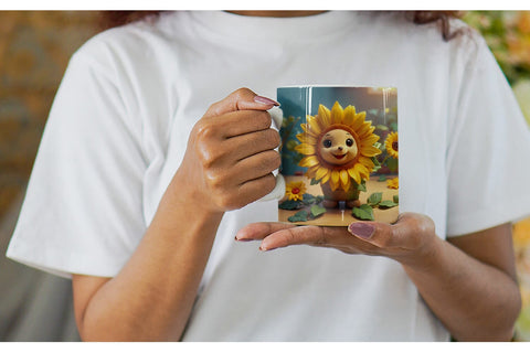 Mug Wrap 3D Cute Sunflowers Sublimation artnoy 