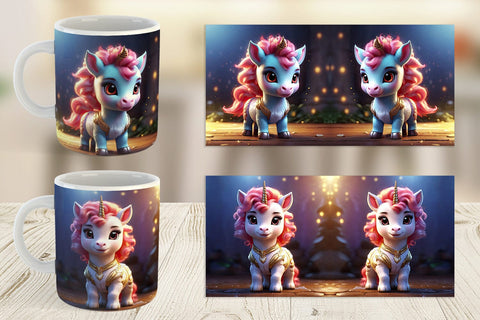 Mug Wrap 3D Cute Unicorn Sublimation artnoy 