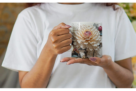 Mug Wrap 3D Dahlia Flower Sublimation artnoy 