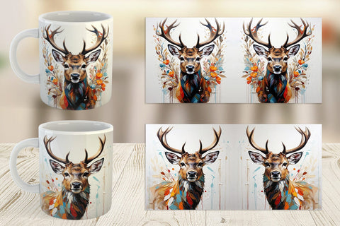 Mug Wrap 3D Deer Painting Sublimation artnoy 