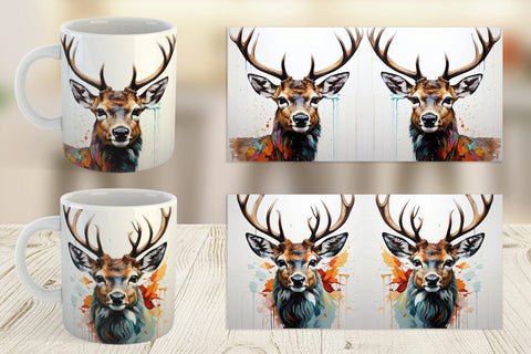 Mug Wrap 3D Deer Painting Sublimation artnoy 