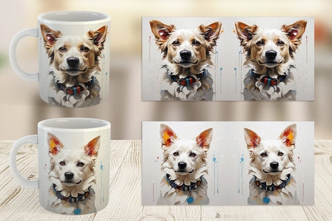 Mug Wrap 3D Dog Painting Sublimation artnoy 