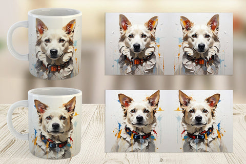 Mug Wrap 3D Dog Painting Sublimation artnoy 