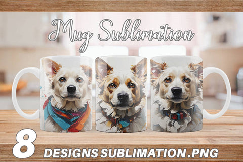 Mug Wrap 3D Dog Painting Sublimation artnoy 