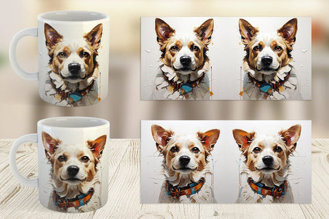 Mug Wrap 3D Dog Painting Sublimation artnoy 