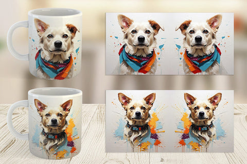 Mug Wrap 3D Dog Painting Sublimation artnoy 