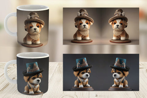 Mug Wrap 3D Dog Sublimation artnoy 