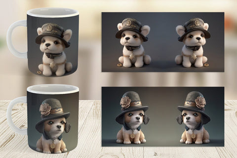 Mug Wrap 3D Dog Sublimation artnoy 