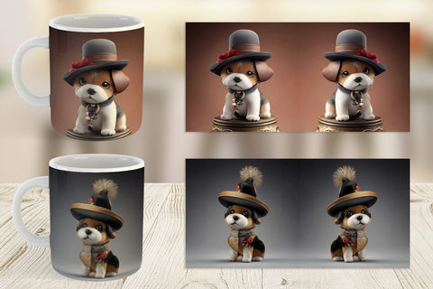 Mug Wrap 3D Dog Sublimation artnoy 