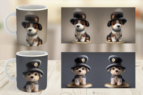 Mug Wrap 3D Dog Sublimation artnoy 