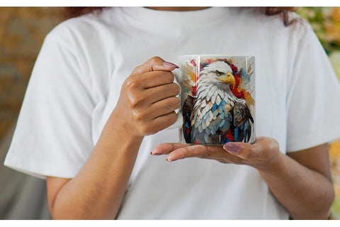 Mug Wrap 3D Eagle Painting Sublimation artnoy 
