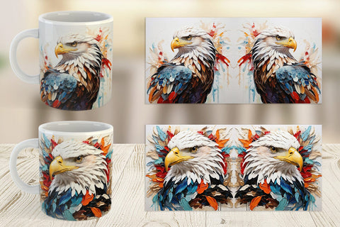 Mug Wrap 3D Eagle Painting Sublimation artnoy 