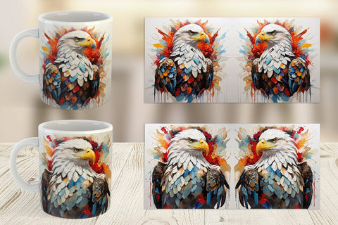 Mug Wrap 3D Eagle Painting Sublimation artnoy 