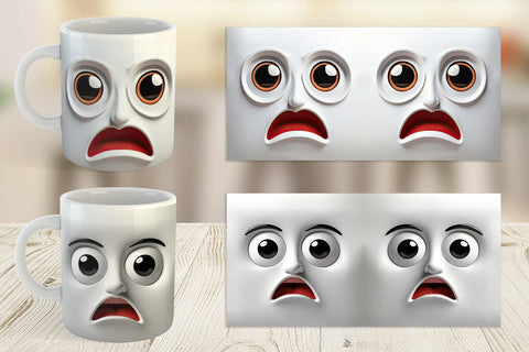 Mug Wrap 3D Face Expressions Sublimation artnoy 
