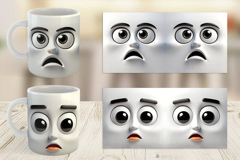 Mug Wrap 3D Face Expressions Sublimation artnoy 