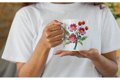 Mug Wrap 3D Flower Bouquet Sublimation artnoy 