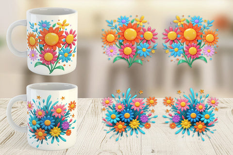 Mug Wrap 3D Flower Explosion Sublimation artnoy 