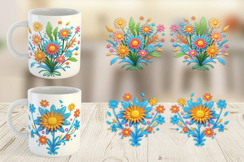 Mug Wrap 3D Flower Explosion Sublimation artnoy 