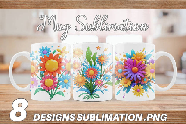 Mug Wrap 3D Flower Explosion Sublimation artnoy 