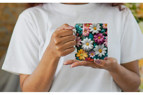 Mug Wrap 3D Flowers Colorful Sublimation artnoy 