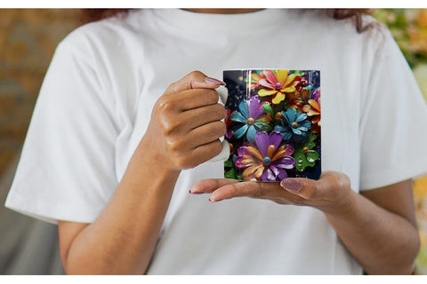 Mug Wrap 3D Flowers with Waterdrop Sublimation artnoy 