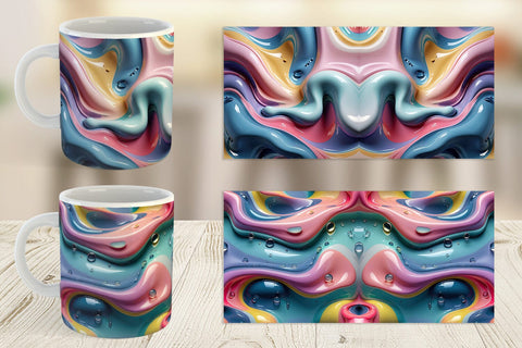 Mug Wrap 3D Flowing Pastel Sublimation artnoy 