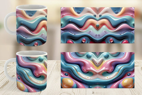 Mug Wrap 3D Flowing Pastel Sublimation artnoy 