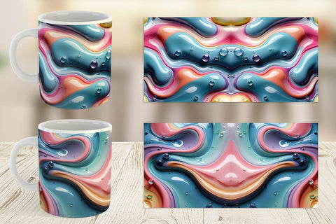 Mug Wrap 3D Flowing Pastel Sublimation artnoy 