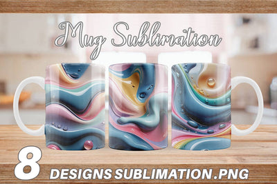 Mug Wrap 3D Flowing Pastel Sublimation artnoy 