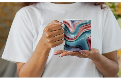 Mug Wrap 3D Flowing Pastel Sublimation artnoy 