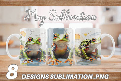Mug Wrap 3D Frog Painting Sublimation artnoy 