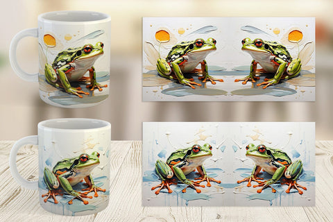 Mug Wrap 3D Frog Painting Sublimation artnoy 