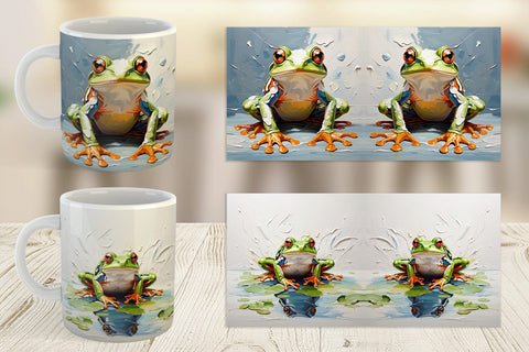 Mug Wrap 3D Frog Painting Sublimation artnoy 