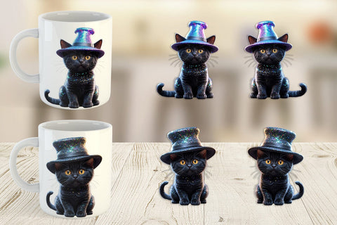 Mug Wrap 3D Funny Black Cat Sublimation artnoy 