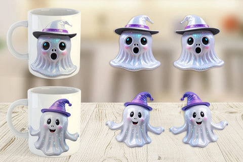 Mug Wrap 3D Funny Ghost Sublimation artnoy 