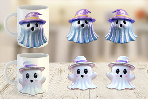 Mug Wrap 3D Funny Ghost Sublimation artnoy 