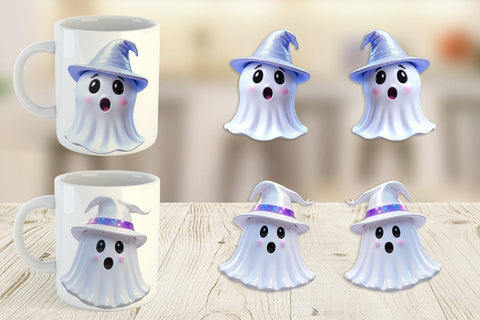 Mug Wrap 3D Funny Ghost Sublimation artnoy 
