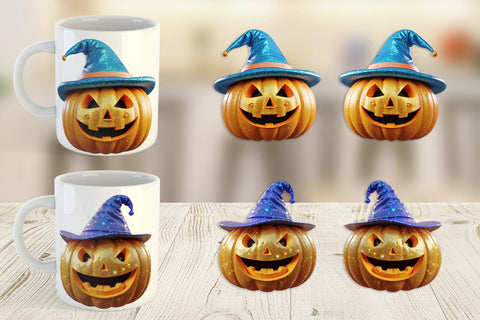 Mug Wrap 3D Funny Pumpkin Sublimation artnoy 
