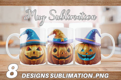 Mug Wrap 3D Funny Pumpkin Sublimation artnoy 