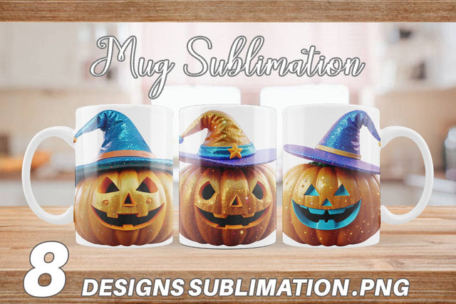 Mug Wrap 3D Funny Pumpkin Sublimation artnoy 