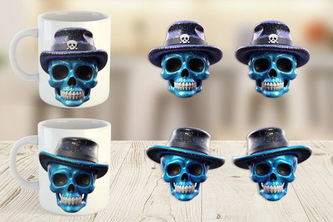 Mug Wrap 3D Funny Skull Sublimation artnoy 