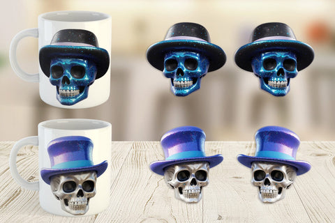 Mug Wrap 3D Funny Skull Sublimation artnoy 