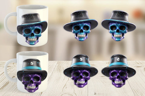 Mug Wrap 3D Funny Skull Sublimation artnoy 