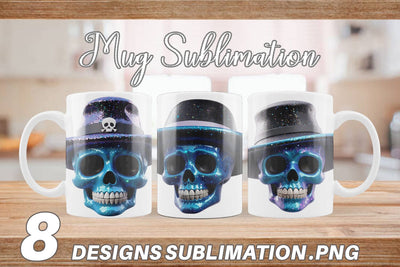 Mug Wrap 3D Funny Skull Sublimation artnoy 