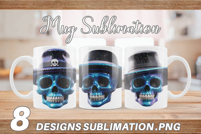 Mug Wrap 3D Funny Skull Sublimation artnoy 