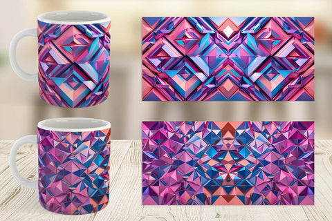Mug Wrap 3D Geometric Shape Sublimation artnoy 