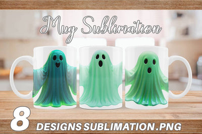 Mug Wrap 3D Ghost Green Sublimation artnoy 