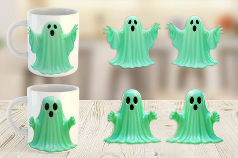Mug Wrap 3D Ghost Green Sublimation artnoy 