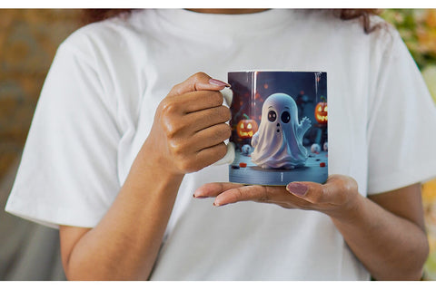 Mug Wrap 3D Ghost Halloween Sublimation artnoy 