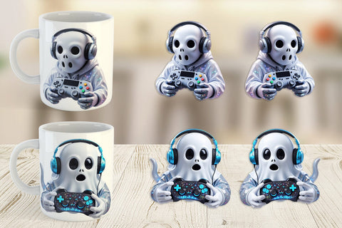Mug Wrap 3D Ghostly Gamer Sublimation artnoy 